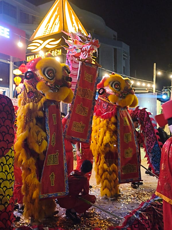 Dragon dances and lanterns light up Nha Trang streets at night