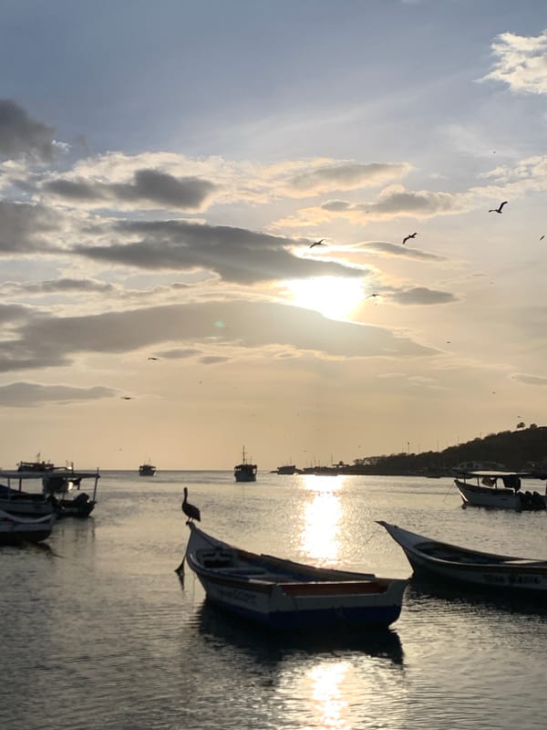 Evening coastal scenes documented across Juan Griego, Venezuela waterfront