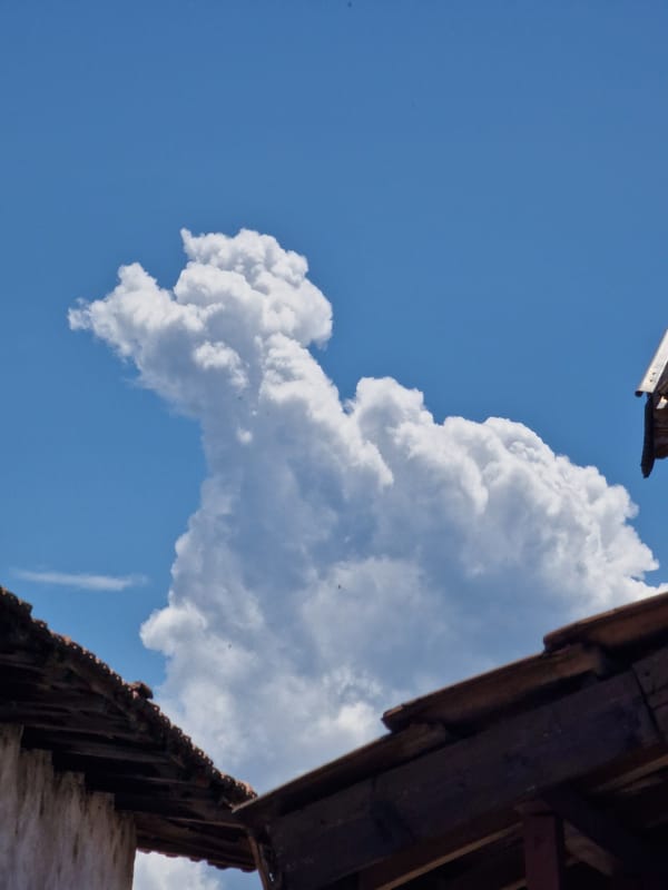 Large cumulus cloud photographed over Byala Slatina, Bulgaria