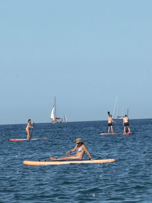 Summer beach day at Barceloneta Beach in Barcelona