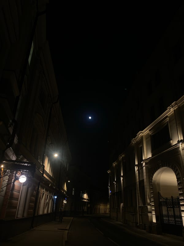 Moscow's Sverchkov Lane captured in nighttime street scenes