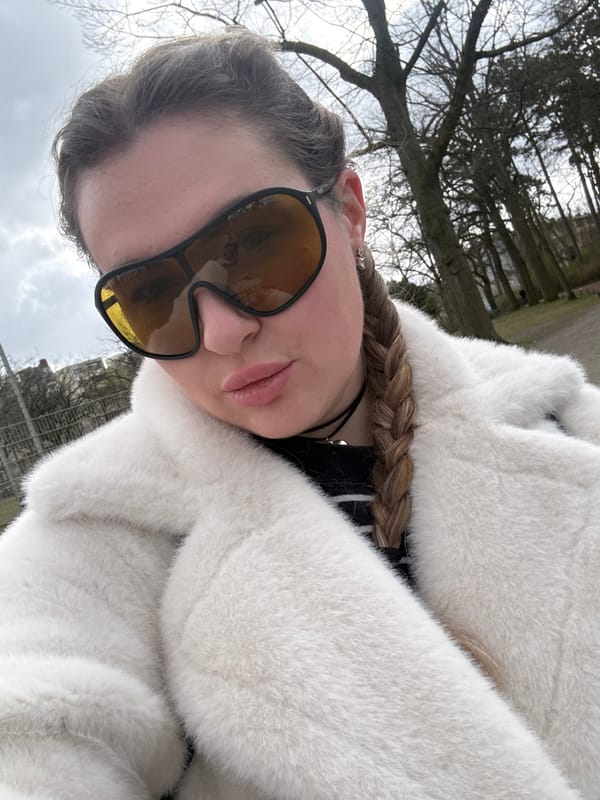 Woman poses for outdoor selfie in Berlin park