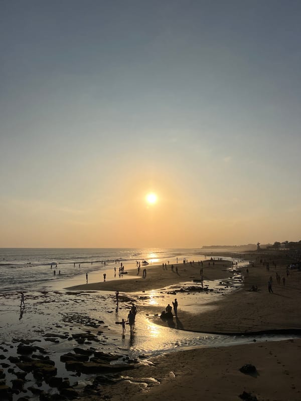 Sunset at Batu Bolong Beach, Bali's temple coast