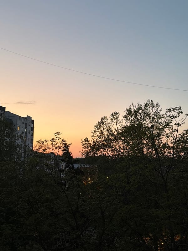 Sunset captured over Belgrade with gradient sky colors