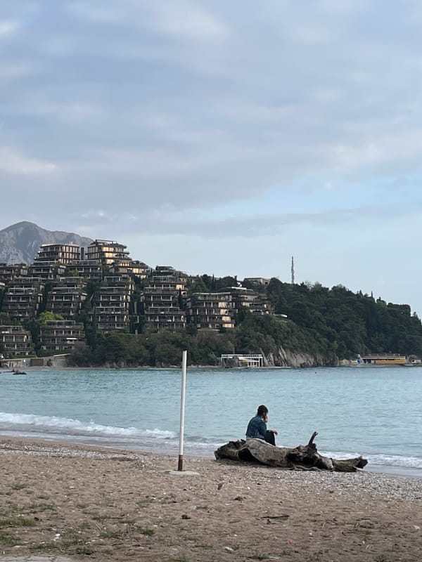 Casual beach moments captured along Budva waterfront Tuesday afternoon