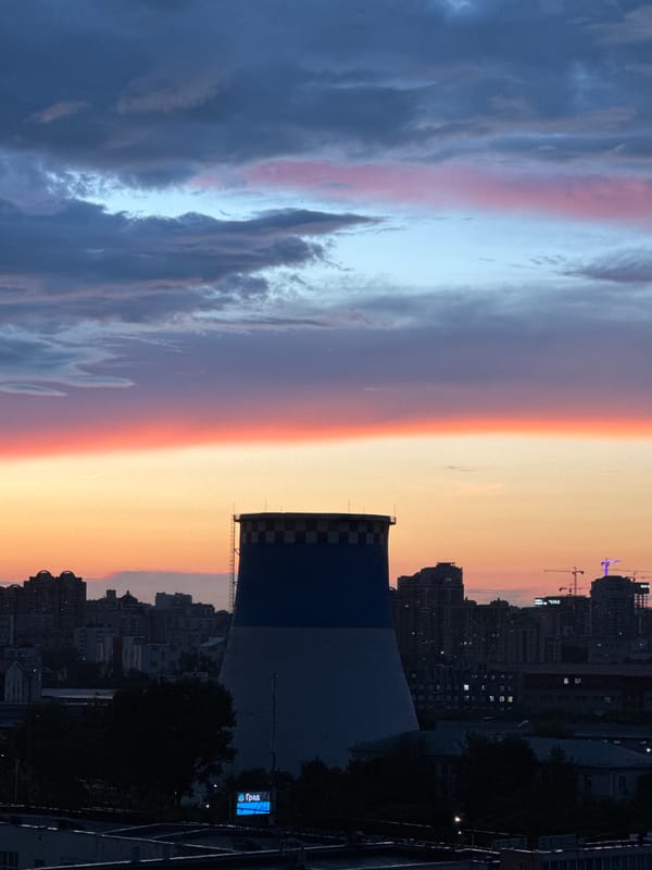 Moscow skyline at dusk, caught from multiple angles
