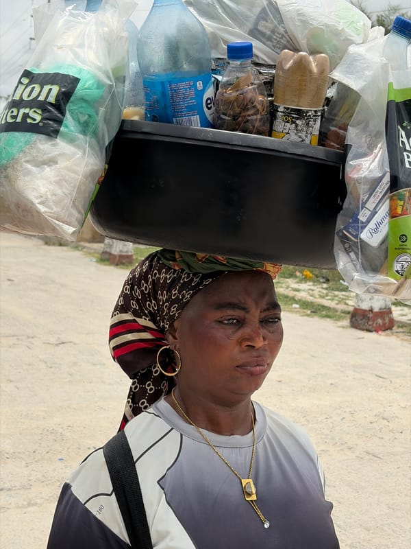 Daily life captured in Igboefon, Nigeria street scene