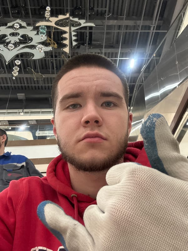 Young man documents shopping mall visit in Kazan