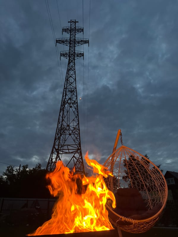 Backyard evening in Chaikovsky: bonfires, roses, and summer skies