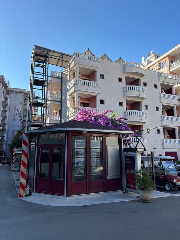 Morning street scenes from central Budva, Montenegro