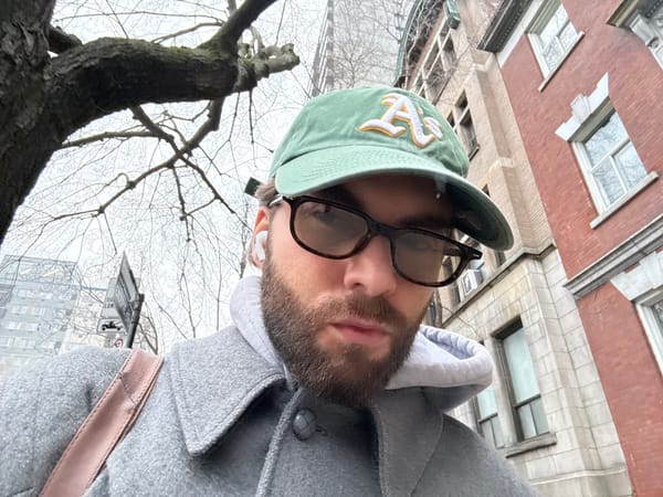 Man records selfies on Montreal street wearing A's cap
