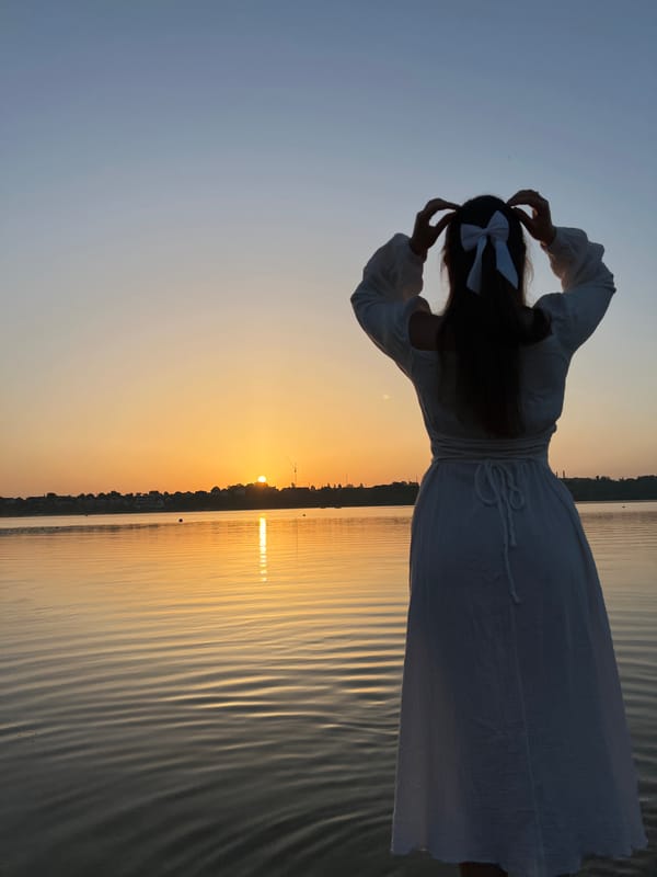 Golden hour at Ternopil Lake, Ukraine