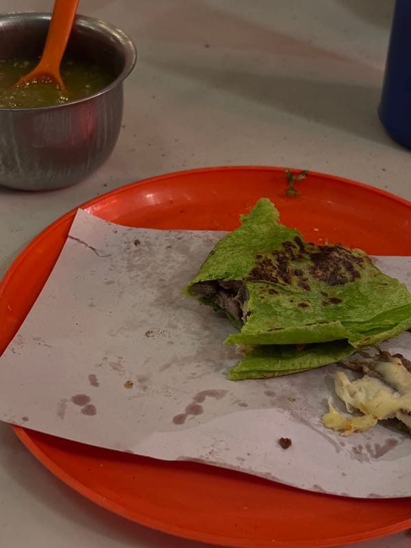 Late-night taco consumed in Mexico City