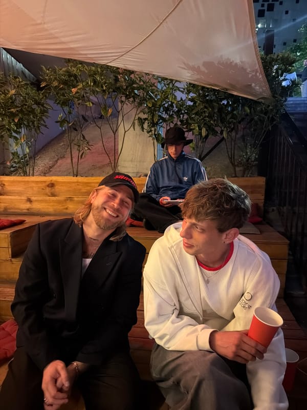 Relaxed patio hangout under a white canopy in Tbilisi