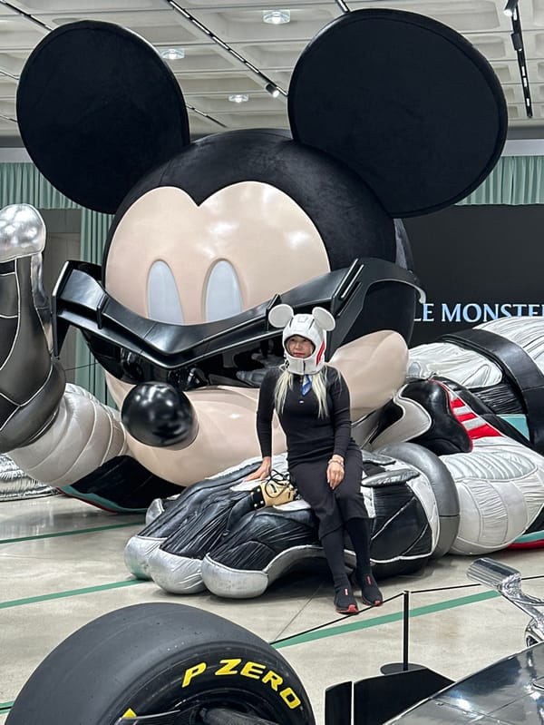 Seoul luxury district art installations documented during early morning hours