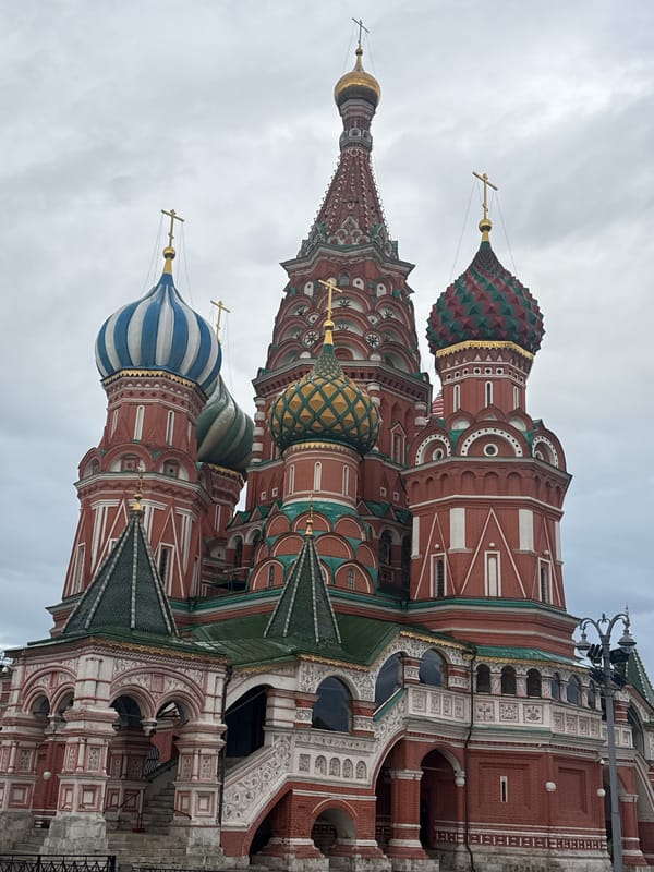 Red Square landmarks and ornate facades in central Moscow