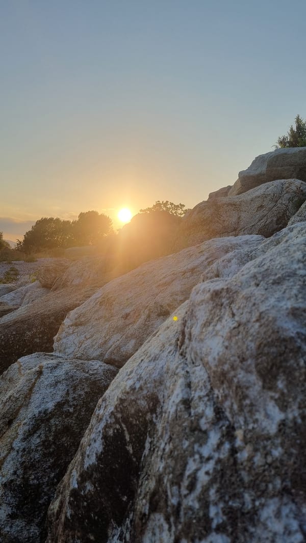Sunset along the northern Greek coast, waves and shoreline scenes