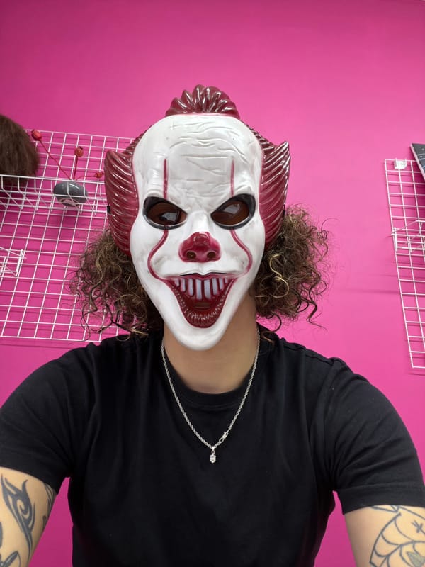 Morning scenes with clown mask, dog, documents captured in Kyiv