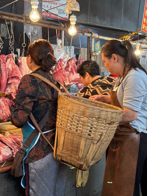 Late Night Market Activity Documented in Jiangjin, China