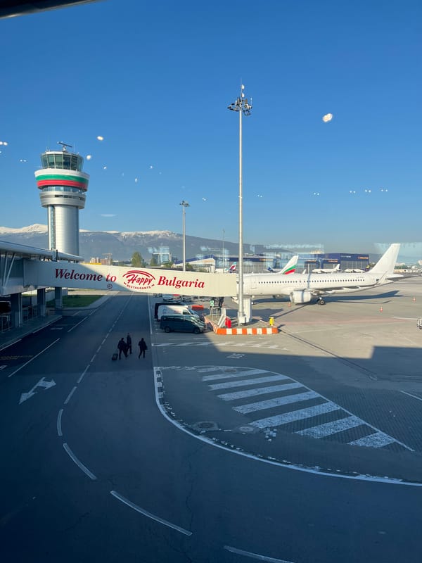 Early morning scenes captured at Sofia Airport terminal