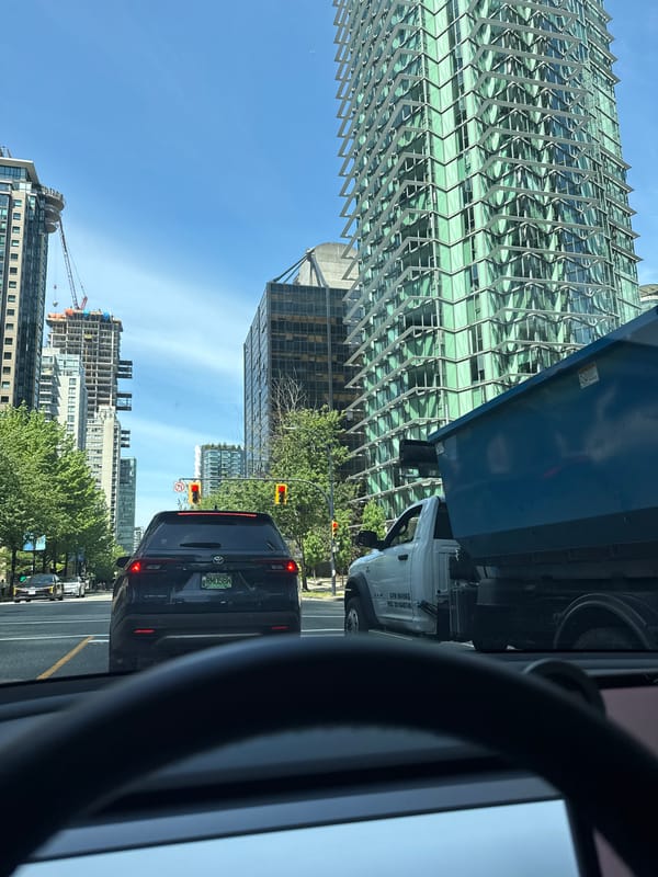 Urban construction scene captured in downtown Vancouver