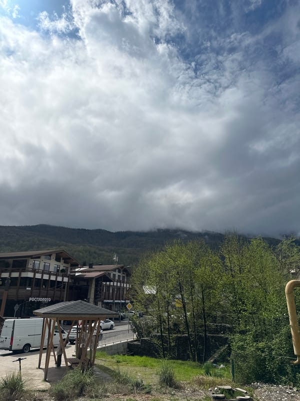 Morning scenes captured in Krasnaya Polyana under dramatic skies