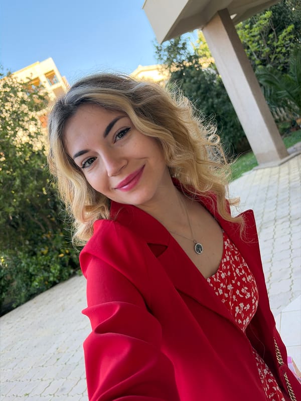 Woman films morning beauty routine in Budva bathroom