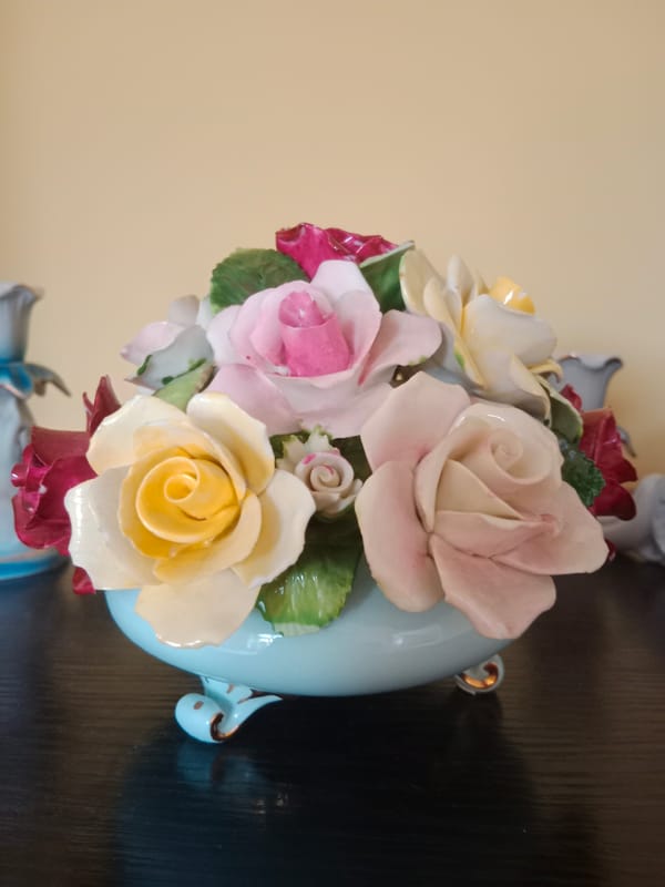 Ceramic florals and orchids on display in Bydgoszcz