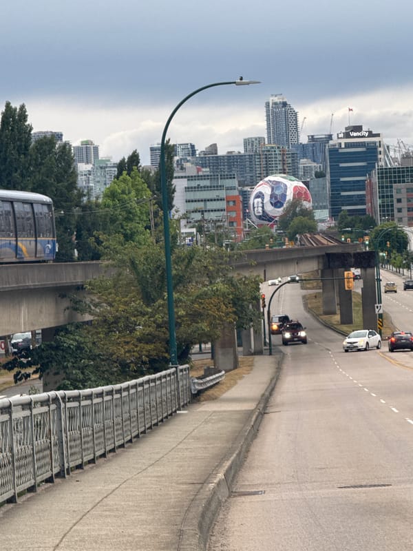 Early morning Vancouver cityscape documented under overcast skies