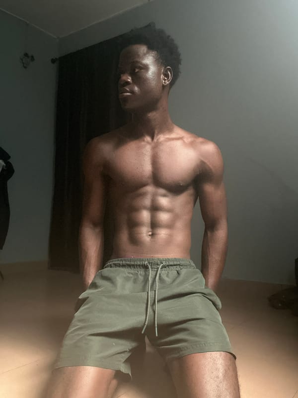 Morning workout and stillness in a Badagry room