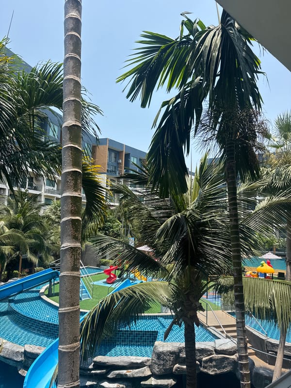 Early morning scenes captured at Pattaya hotel balcony