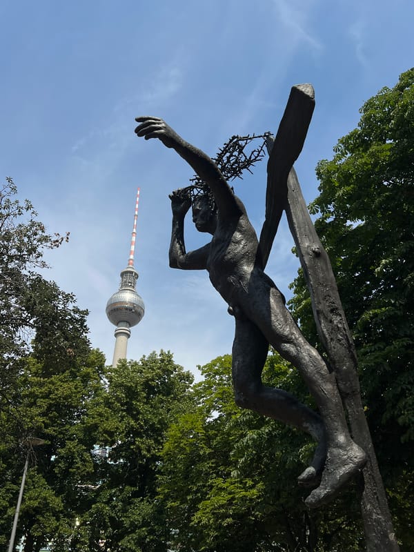 Berlin's Klosterstraße: church ruins, sacred art, U-Bahn entrance