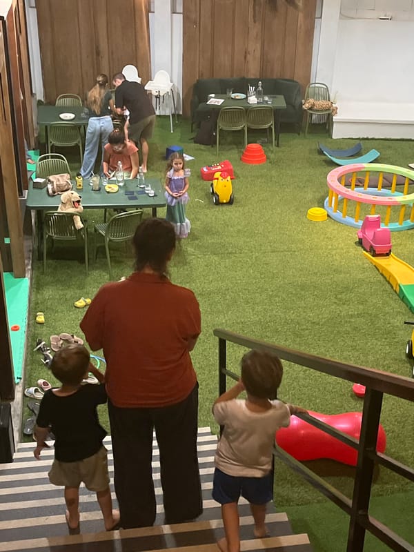 Evening scenes from family cafe in North Kuta captured