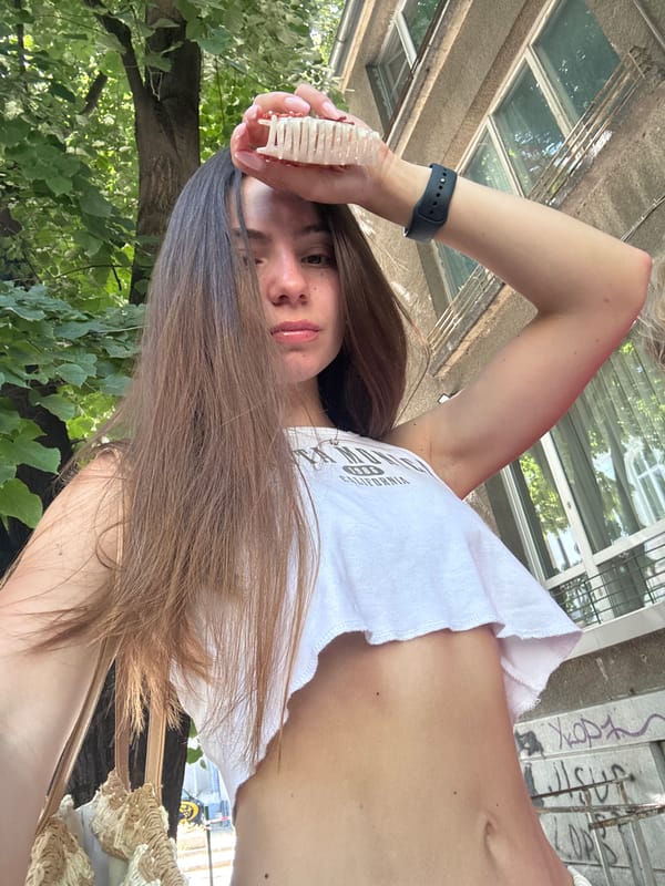 Street selfie session in sunny Varna, Bulgaria