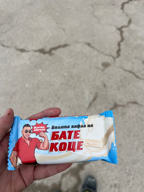 Morning moments captured in Sevlievo: candy, coffee, selfie