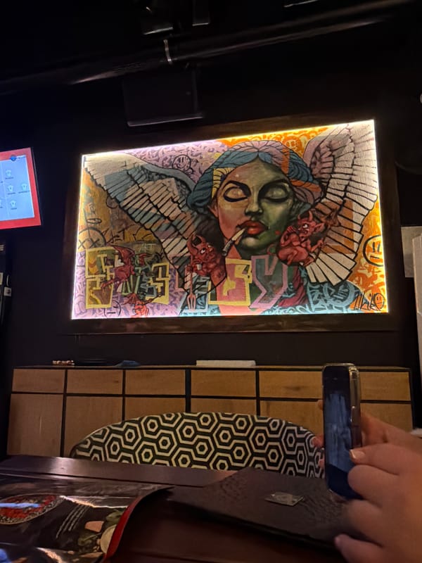 Evening dining and selfies at decorated restaurant in Pernik