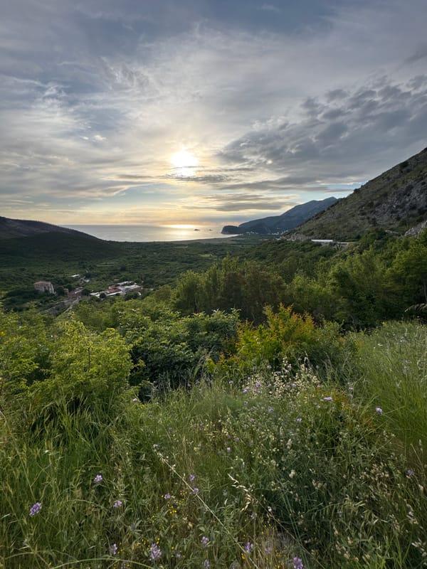 Witness documents sunset coastal views in Kanjoši, Montenegro