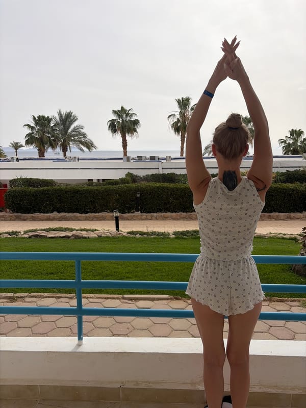 Tourist poses at Red Sea resort in Sharm El Sheikh
