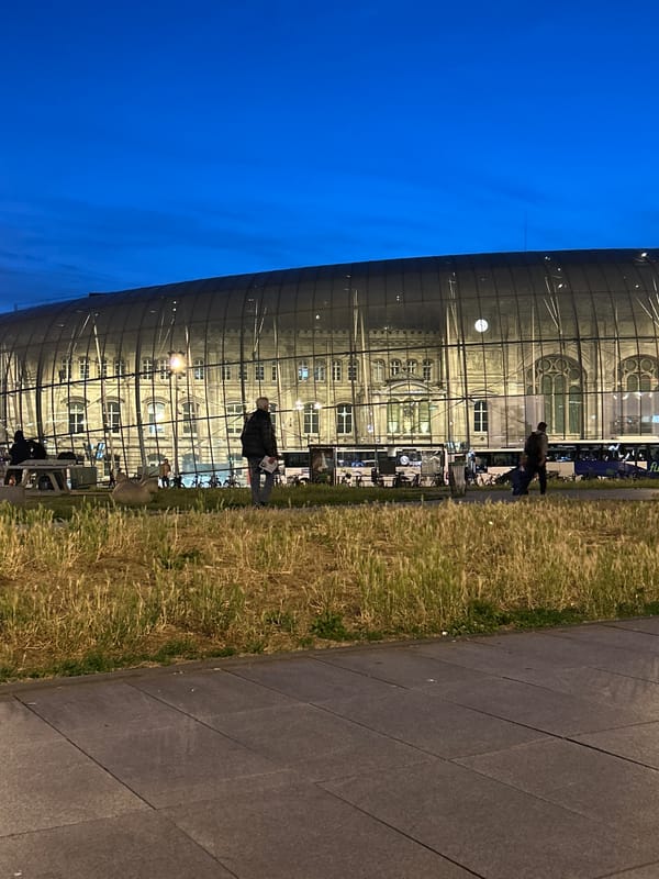Strasbourg Railway Station Captured During Evening Blue Hour