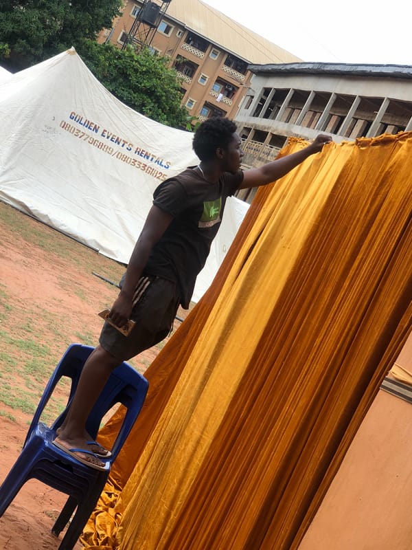Musical performance preparations documented in Onitsha, Nigeria