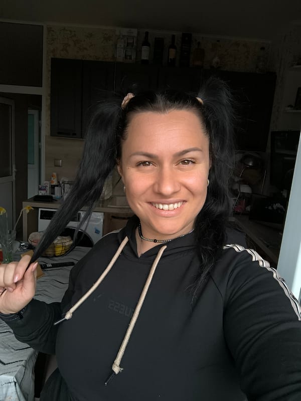 Woman captures spring morning coffee moment in Pleven