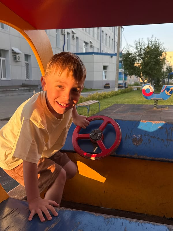 Lazy summer afternoon at a Chaikovsky park and playground