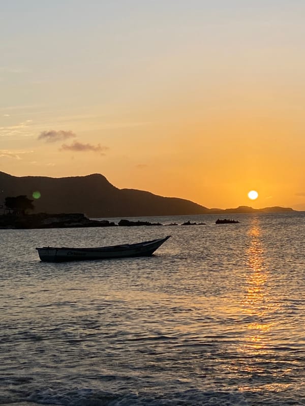 Sunset paddleboarding session captured at Juan Griego beach Venezuela