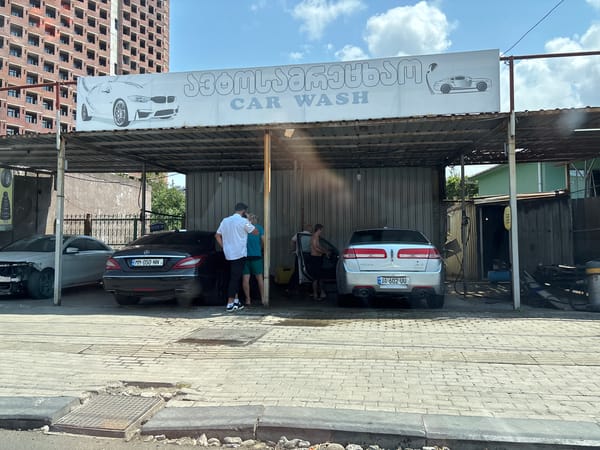 Batumi street scenes: construction, car wash, and urban growth
