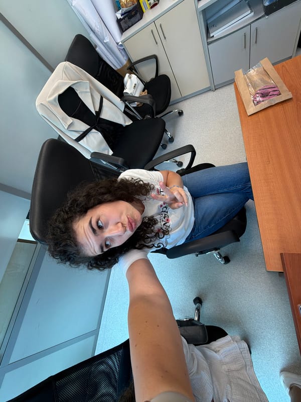 Casual office hangout in Sofia, quick poses and candid moments.