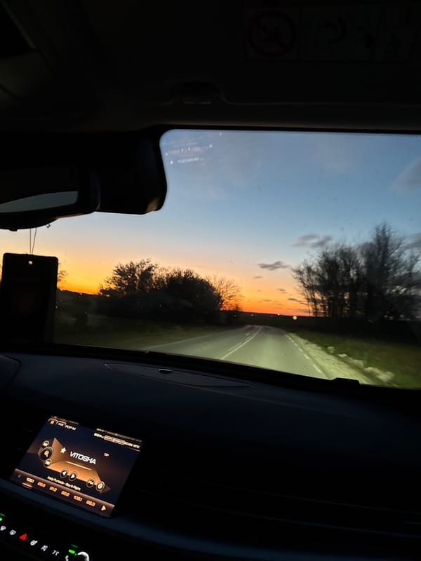 Sunset drive captured in Zgalevo, Bulgaria