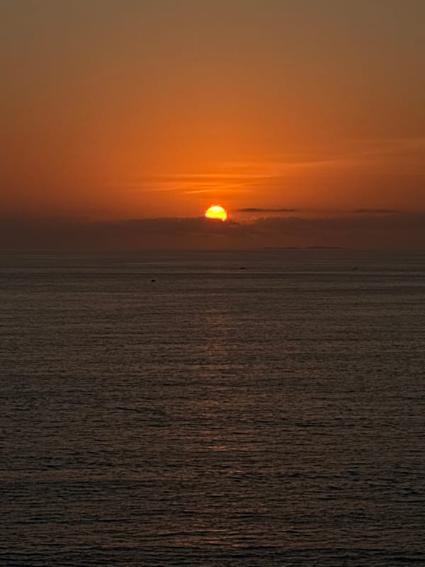 Sunset observed over ocean in Puerto Vallarta, Mexico
