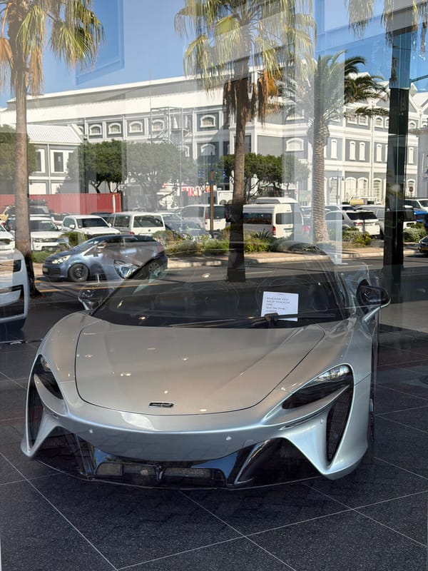 Luxury car dealership visit documented in Cape Town