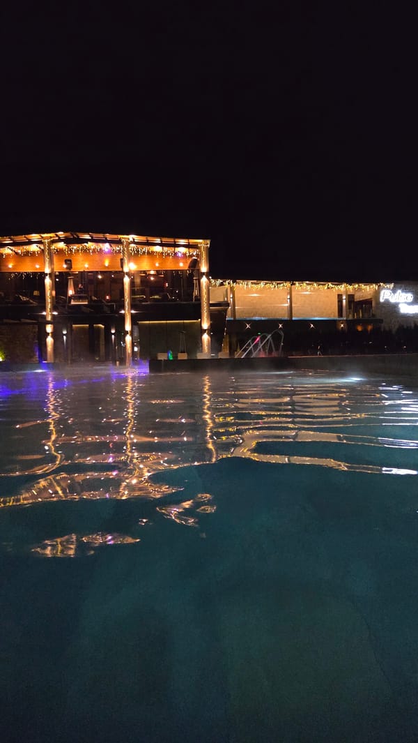 Evening spa moments captured at Bulgarian thermal resort
