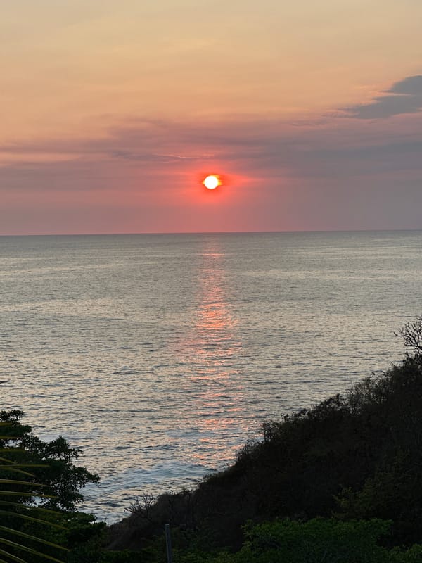 Sunset observed over Pacific Ocean near Acapulco, Mexico